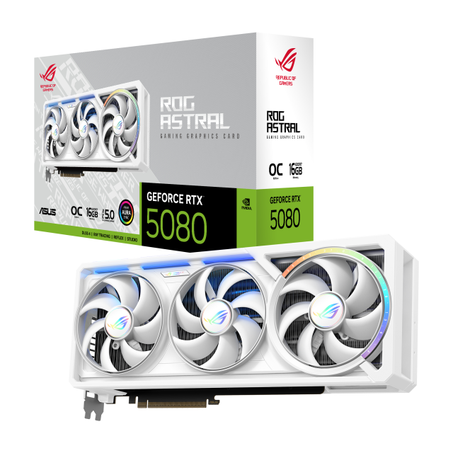 Видео карта ASUS ROG ASTRAL GeForce RTX 5080 White Edition OC 16GB GDDR7, 256-bit, HDMI, DP