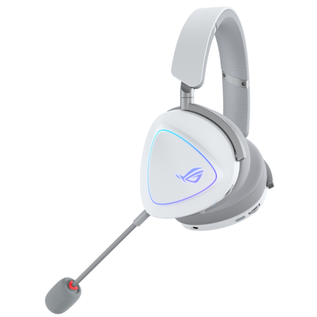 Геймърски безжични ASUS ROG Delta II White, Aura Sync RGB, Bluetooth / Wireless/ 1 x 3.5 мм жак / USB Type-C
