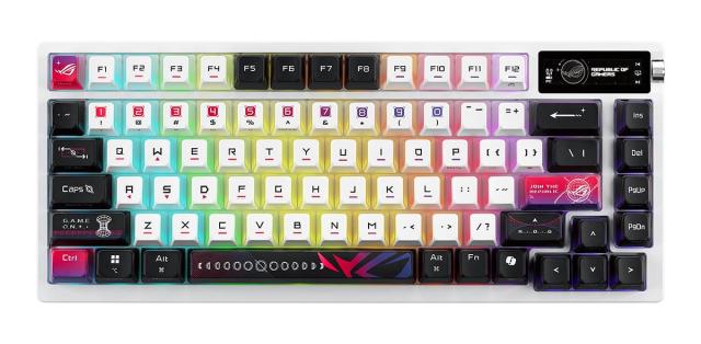 Геймърска Клавиатура ASUS ROG Azoth X White, Bluetooth/Wireless/USB-A/C