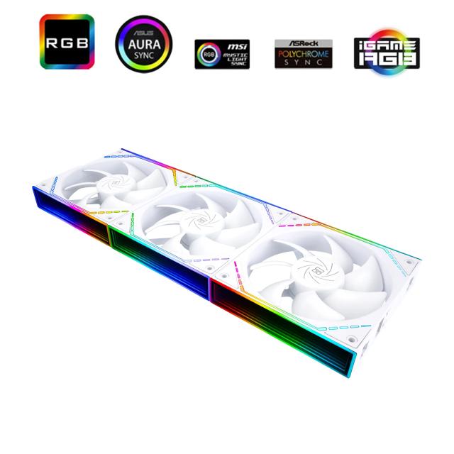 Комплект вентилатори Thermalright Fan Pack 3-in-1 3x120mm White, Infinity Mirror, Daisy-Chain, A-RGB, 3 pin/4 pin PWM