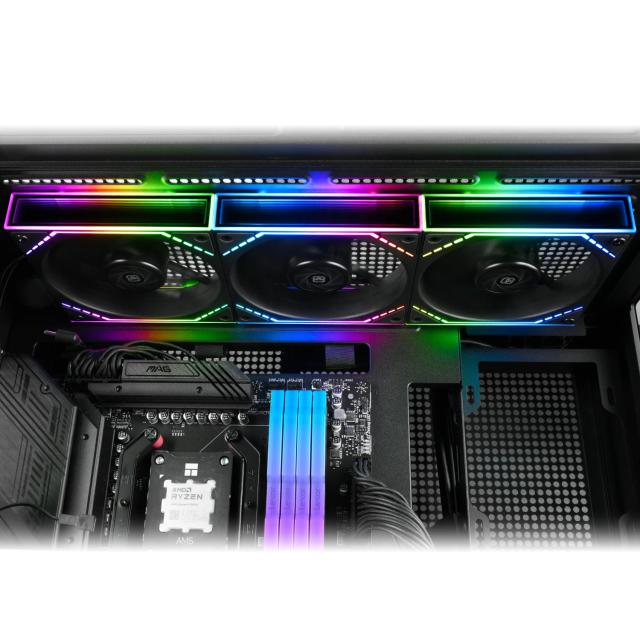 Комплект вентилатори Thermalright Fan Pack 3-in-1 3x120mm, Infinity Mirror, Daisy-Chain, A-RGB, 3 pin/4 pin PWM