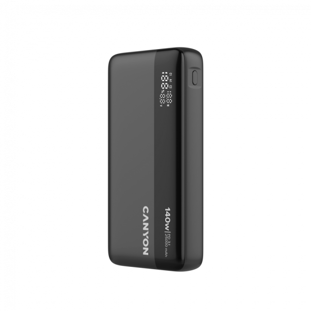 Външна батерия CANYON PB-240, 25000mAh PD140W, 2x USB Type-C, 1x USB Type-A
