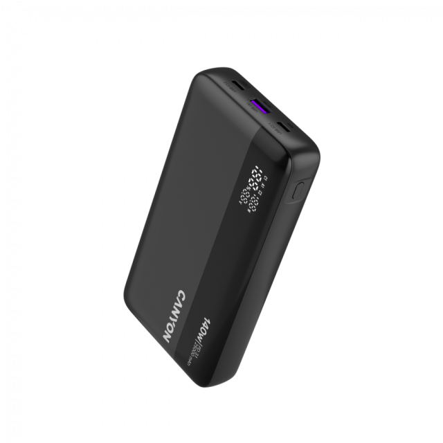 Външна батерия CANYON PB-240, 25000mAh PD140W, 2x USB Type-C, 1x USB Type-A