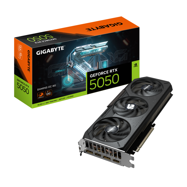 Видео карта GIGABYTE RTX 5050 GAMING OC 8GB GDDR6, 128-bit, HDMI, DP