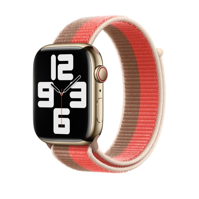 Каишка за часовник Apple Watch 45mm Pink Pomelo/Tan Sport Loop - Regular