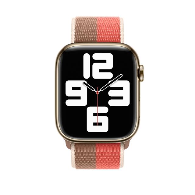 Каишка за часовник Apple Watch 45mm Pink Pomelo/Tan Sport Loop - Regular