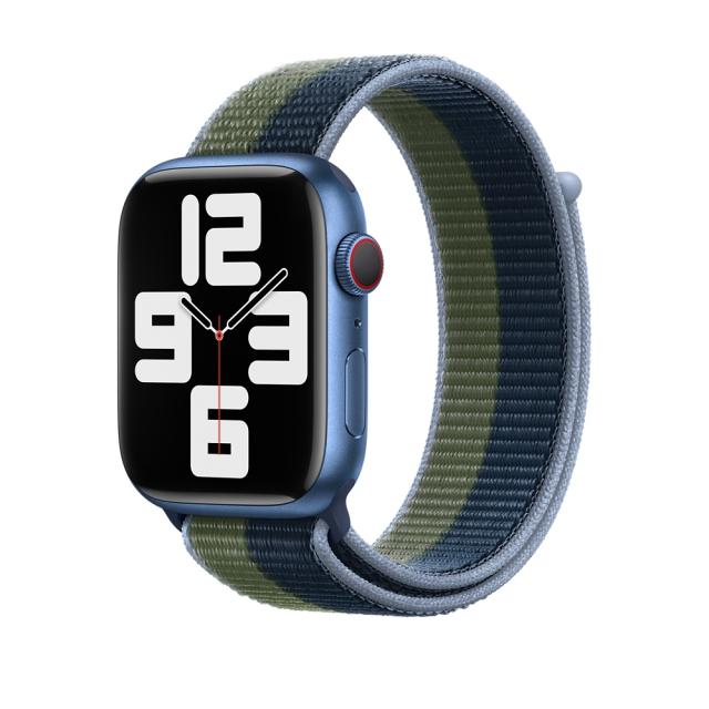 Каишка за часовник Apple Watch 45mm Abyss Blue/Moss Green Sport Loop - Regular