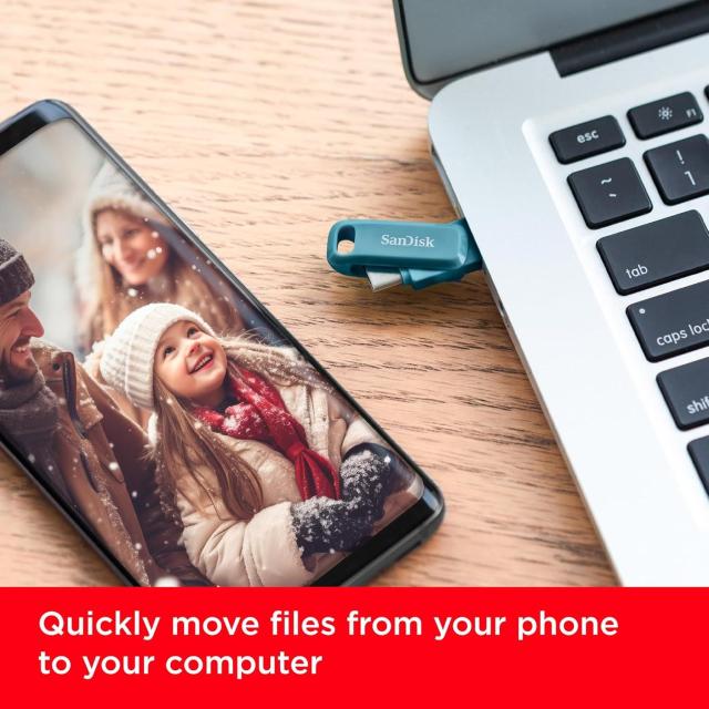 USB памет SanDisk Ultra Dual Drive Go, 256 GB, USB 3.2 Type-C 1st Gen (USB 3.0), BLUE