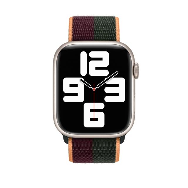 Каишка за часовник Apple Watch 45mm Dark Cherry/Forest Green Sport Loop - Regular