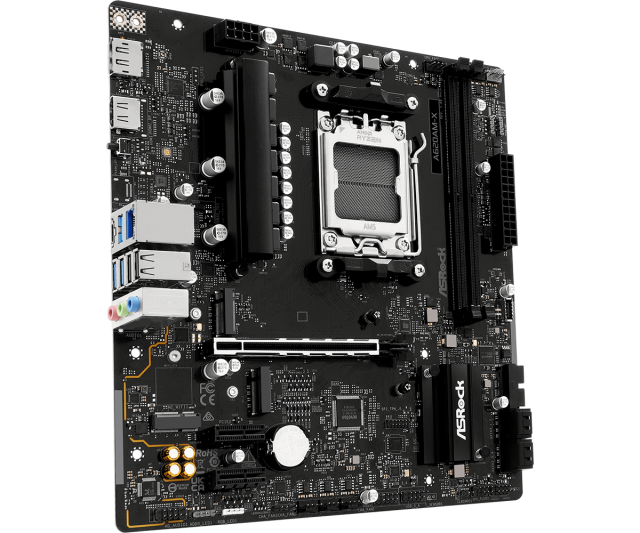Дънна платка ASRock A620AM-X, A620A, AM5, 2x DDR5, PCI-E 4.0, 4x SATA 6Gb/s, 2x M.2 slots, HDMI, DP, Micro ATX