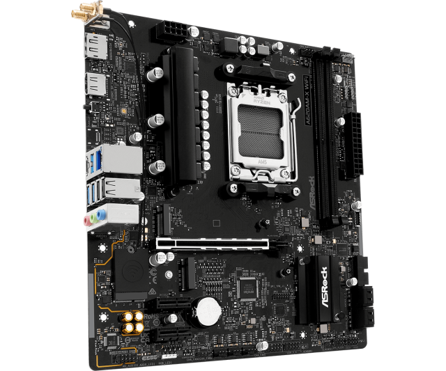 Дънна платка ASRock 620AM-X WIFI, A620A, AM5, 2x DDR5, 4x SATA 6Gb/s, 2x M.2 slots, HDMI, DP, Micro ATX