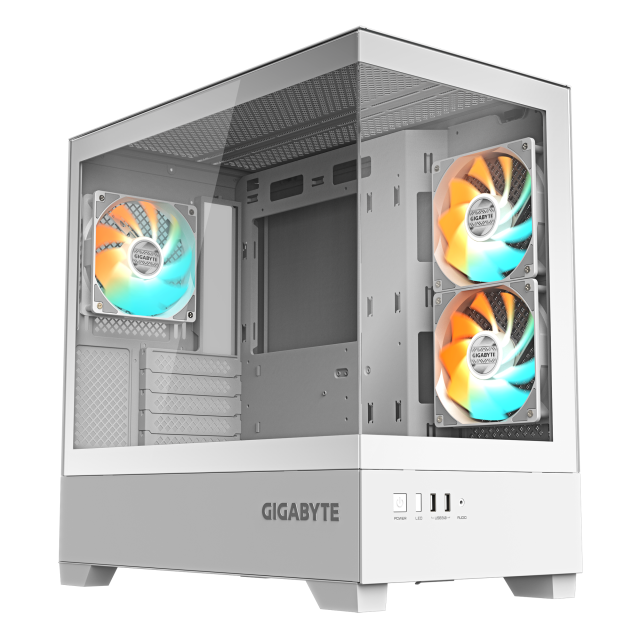 Кутия GIGABYTE C201 PANORAMIC ICE White, Mid Tower, 2x USB 3.0, mini-ITX / m-ATX