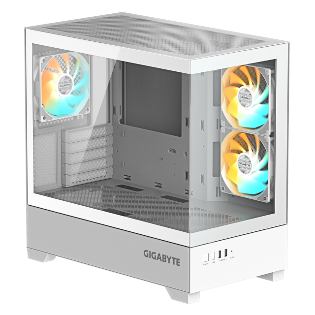 Кутия GIGABYTE C201 PANORAMIC ICE White, Mid Tower, 2x USB 3.0, mini-ITX / m-ATX