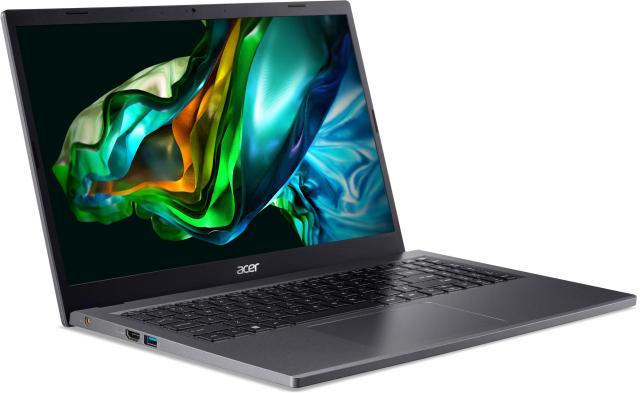Лаптоп Acer Aspire 5 A515-58P-58BN, Intel Core i5-1335U 10C (1.3/4.6GHz, 12MB Cache), 15.6" (39.62cm) FHD IPS, 16GB LPDDR5, 512GB SSD, Free DOS