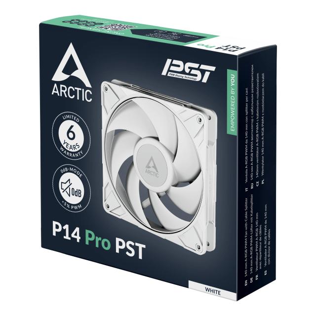 Вентилатори ARCTIC Fan 140mm P14 Pro - 400-2500 RPM, 4-pin PWM, Бял