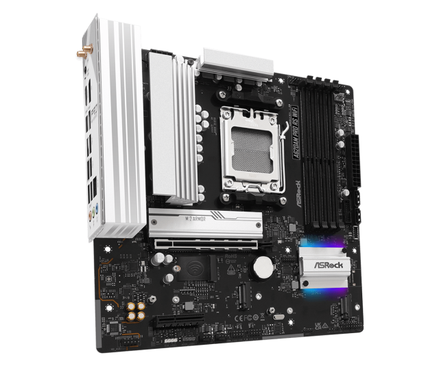 Дънна платка ASRock A620AM PRO RS WIFI, A620A, AM5, DDR5, PCI-E 4.0, 2x SATA3 6.0 Gb/s, 3x M.2 slots, HDMI, DP, Micro ATX