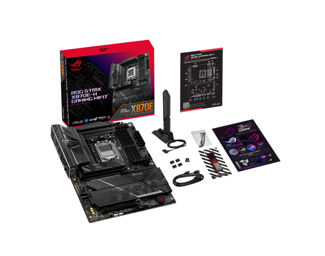 Дънна платка ASUS ROG STRIX X870E-H GAMING WIFI7, AM5, 4xDDR5, 4 x M.2 slots, 4 x SATA 6Gb/s, HDMI, ATX