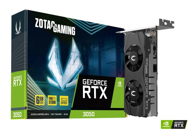 Видеокарта ZOTAC GAMING GeForce RTX 3050 6GB GDDR6 LP, 6GB GDDR6, 96-bit, HDMI, DP