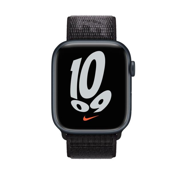 Каишка за часовник Apple Watch 45mm Black Nike Sport Loop - Regular