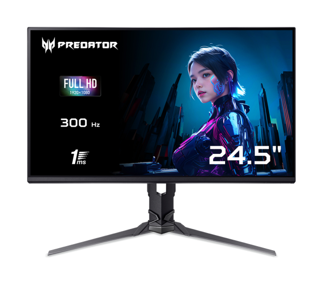 Монитор ACER XB253QFBMIIPRX, 24.5" (62.23 cm) FHD IPS, 1ms, 300Hz, 250 cd/m², HDMI, DP