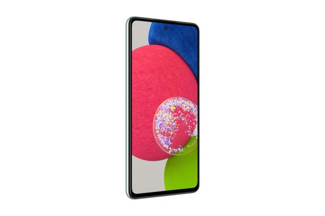 Мобилен телефон Samsung SM-A528 GALAXY A52s 5G 128 GB, Octa-Core (4x2.4 GHz, 4x1.8 GHz), 6 GB RAM, 6.5" 1080x2400 120 Hz Super AMOLED, 64.0 MP + 12.0 MP + 5.0 MP + 5.0 MP + 32.0 MP Selfie, 4500 mAh, Dual SIM, Light Green