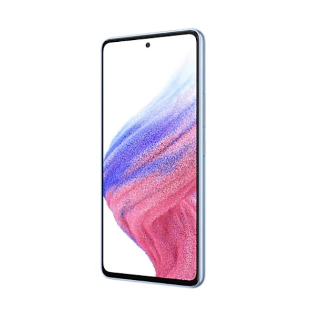 Мобилен телефон Samsung SM-A536 GALAXY A53 5G 128 GB, Octa-Core (2x2.4 GHz, 6x2.0 GHz), 6 GB RAM, 6.5" 1080x2400 120 Hz Super AMOLED, 64.0 MP + 12.0 MP + 5.0 MP + 5.0 MP + 32.0 MP Selfie, 5000 mAh, Dual SIM, Awesome Blue