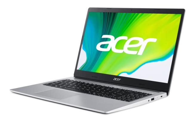 Лаптоп Acer Aspire 3, A315-23-R1F4, AMD Ryzen 5 3500U (up to 3.70GHz, 4MB), 15.6" FHD (1920x1080) AG, HD Cam, 8GB DDR4 (4GB onboard), 512 SSD PCIe, Radeon Vega 8 Graphics, RJ-45, 802.11ac, BT 4.2, 1.9kg, Linux, Silver