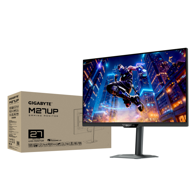 Монитор Gigabyte M27UP, 27.0" (68.58 cm) UHD SS IPS, 160Hz, 1ms, 1000:1, 350cd/m2, HDMI, DP, USB-A, USB Type-C