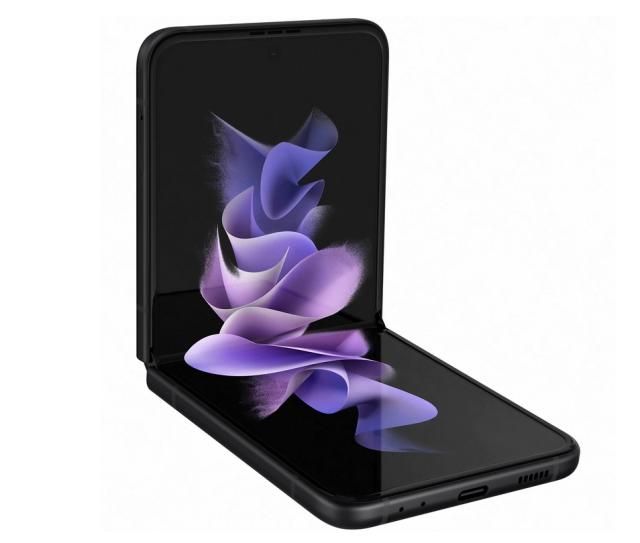 Мобилен телефон Samsung SM-F711 GALAXY Flip 3 5G 256 GB, Octa-Core (1x2.84 GHz, 3x2.42 GHz, 4x1.8 GHz), 8 GB RAM, 6.7" 1080x2640 120 Hz Dynamic AMOLED, HDR10+, 12.0 MP + 12.0 MP + 10.0 MP Selfie, 3300 mAh, Dual SIM, Phantom Black