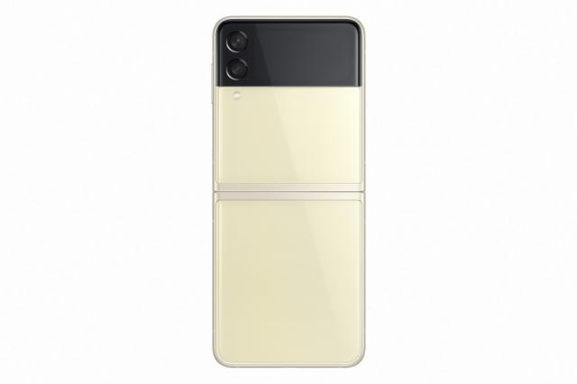 Мобилен телефон Samsung SM-F711 GALAXY Flip 3 5G 256 GB, Octa-Core (1x2.84 GHz, 3x2.42 GHz, 4x1.8 GHz), 8 GB RAM, 6.7" 1080x2640 120 Hz Dynamic AMOLED, HDR10+, 12.0 MP + 12.0 MP + 10.0 MP Selfie, 3300 mAh, Dual SIM, Cream