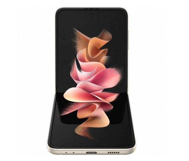Мобилен телефон Samsung SM-F711 GALAXY Flip 3 5G 256 GB, Octa-Core (1x2.84 GHz, 3x2.42 GHz, 4x1.8 GHz), 8 GB RAM, 6.7" 1080x2640 120 Hz Dynamic AMOLED, HDR10+, 12.0 MP + 12.0 MP + 10.0 MP Selfie, 3300 mAh, Dual SIM, Cream
