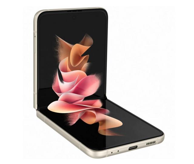 Мобилен телефон Samsung SM-F711 GALAXY Flip 3 5G 256 GB, Octa-Core (1x2.84 GHz, 3x2.42 GHz, 4x1.8 GHz), 8 GB RAM, 6.7" 1080x2640 120 Hz Dynamic AMOLED, HDR10+, 12.0 MP + 12.0 MP + 10.0 MP Selfie, 3300 mAh, Dual SIM, Cream