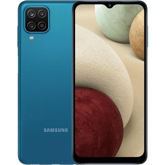 Мобилен телефон Samsung SM-A127 GALAXY A12 64 GB, Octa-Core (4x2.35 GHz, 4x1.8 GHz), 4 GB RAM, 6.5", 720 x 1600 FHD+, 48.0 MP + 5.0 MP + 2.0 MP + 2.0 MP + 8.0 MP Selfie, 5000 mAh, Dual SIM, Blue