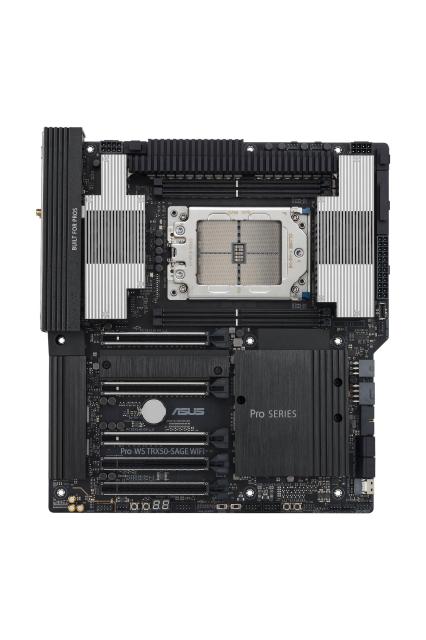 Дънна платка ASUS Pro WS TRX50-SAGE WIFI, sTR5 4x DDR5, 3x M.2slot, 4 x SATA 6Gb/s, Wi-Fi 7 / Bluetooth 5.4, 2x Ethernet, CEB