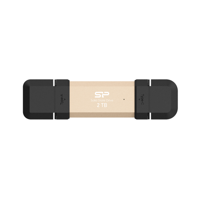 Външен SSD Silicon Power DS72 Gold, 2TB, USB-A и USB-C 3.2 Gen2