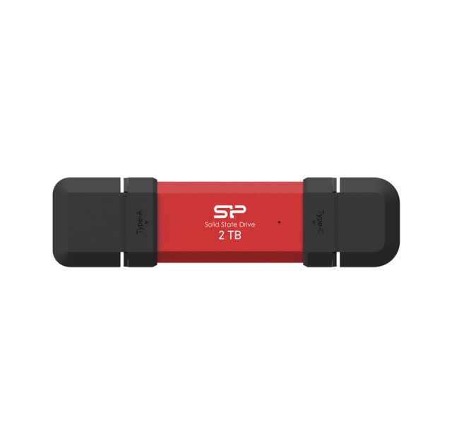 Външен SSD Silicon Power DS72 Red, 2TB, USB-A и USB-C 3.2 Gen2