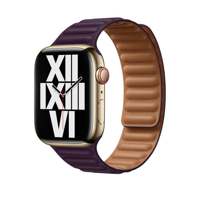 Каишка за часовник Apple Watch 45mm Dark Cherry Leather Link - M/L