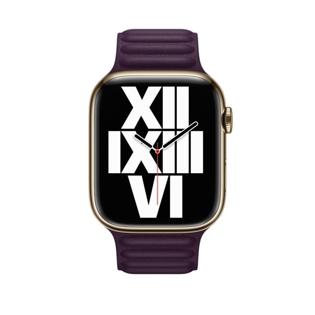 Каишка за часовник Apple Watch 45mm Dark Cherry Leather Link - M/L