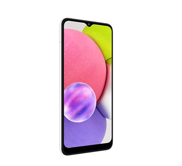 Мобилен телефон Samsung SM-A03 Galaxy A03s 32 GB, Octa-Core (2.3GHz, 1.8GHz), 3 GB RAM, 6.5", 720 x 1600 HD+, 13.0 MP + 2.0 MP + 2.0 MP + 5.0 MP Selfie, 5000 mAh, Dual SIM, White