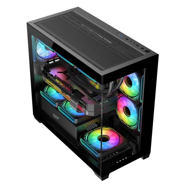 Кутия Darkflash DS900M Black, Mini Tower, 1 x USB 3.0, 2 x USB 2.0, 1 x HD Audio, Mini-ITX / mATX 