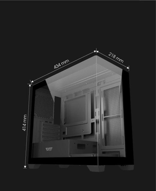 Кутия Darkflash DS900M Black, Mini Tower, 1 x USB 3.0, 2 x USB 2.0, 1 x HD Audio, Mini-ITX / mATX 