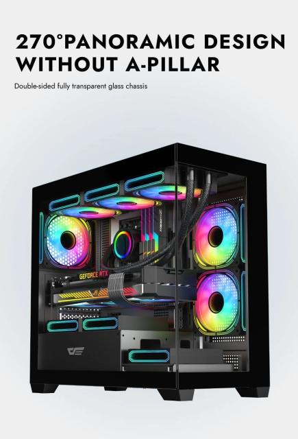 Кутия Darkflash DS900M Black, Mini Tower, 1 x USB 3.0, 2 x USB 2.0, 1 x HD Audio, Mini-ITX / mATX 