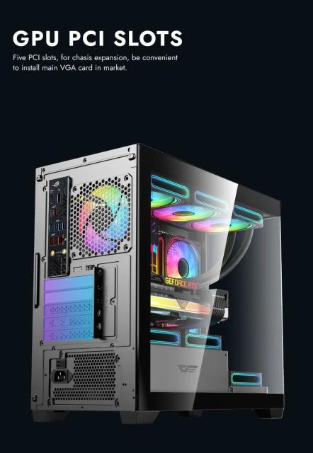 Кутия Darkflash DS900M Black, Mini Tower, 1 x USB 3.0, 2 x USB 2.0, 1 x HD Audio, Mini-ITX / mATX 