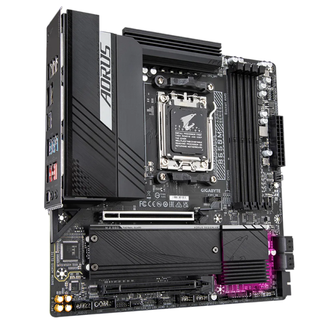 Дънна платка Gigabyte B650M AORUS ELITE, AM5, 4x DDR5, 2x M.2 NVMe, 4x SATA 6Gb/s, HDMI, DP, mATX 