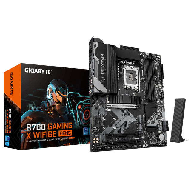 Дънна платка GIGABYTE B760 GAMING X WF6E GEN5, LGA1700, 4x DDR4, 3 x M.2, 4 x SATA 6Gb/s, HDMI, DP, ATX