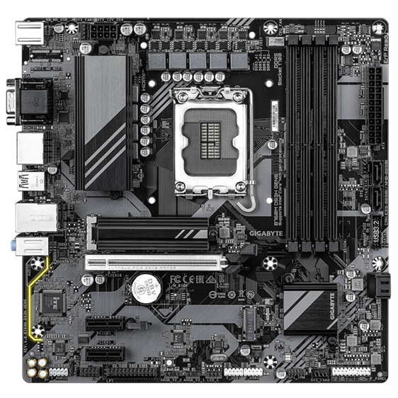 Дънна платка GIGABYTE B760M DS3H GEN5, LGA1700, 4x DDR4, 2x M.2, 4x SATA 6Gb/s, VGA, HDMI, DP, Micro ATX