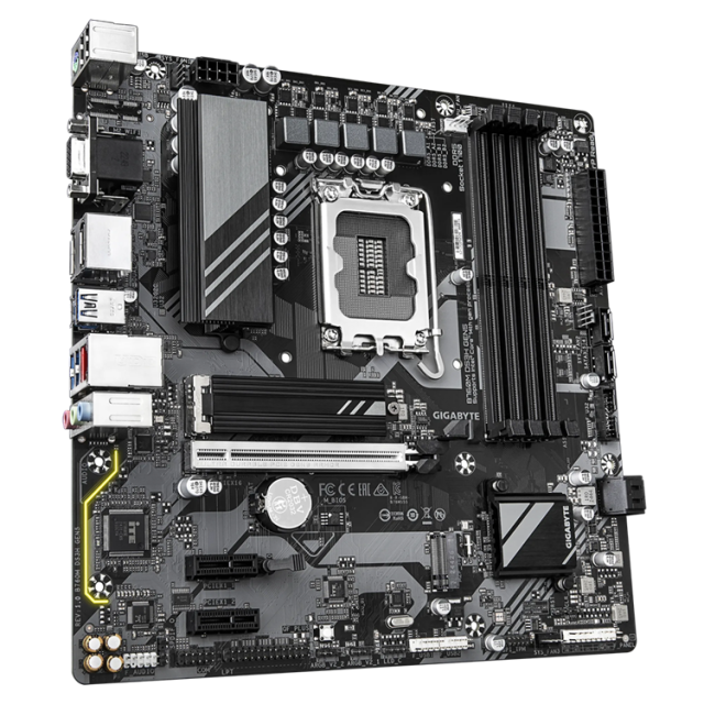 Дънна платка GIGABYTE B760M DS3H GEN5, LGA1700, 4x DDR4, 2x M.2, 4x SATA 6Gb/s, VGA, HDMI, DP, Micro ATX