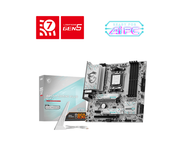 Дънна платка MSI B850M GAMING PLUS WIFI, AM5, 4 x DDR5, 2 x M.2, 4 x SATA, DP, mATX