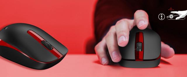Мишка Genius NX-7007, Wireless, оптична (1200 dpi), Red/Black
