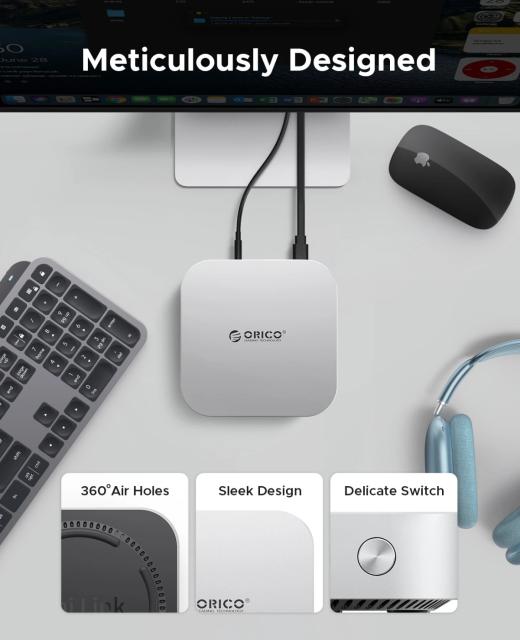 Докинг станция Orico Storage M.2 NVMe - USB-C (10Gbps) x 1, USB3.2 x 2, USB2.0 x 2, M.2 x 1, Audio, SD/TF 4.0, USB Type-C